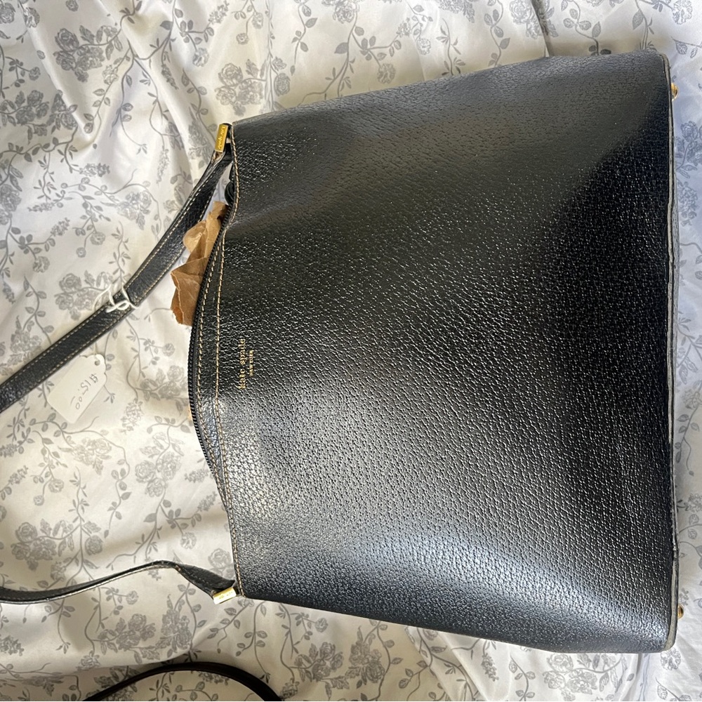 Black Pebbled Leather Shoulder Bag